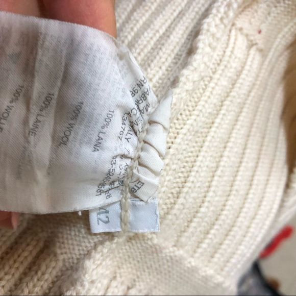 !!SOLD!! Vintage PRADA cream 100% Wool full zip, ribbed cardigan sweater Small - Picture 9 of 13